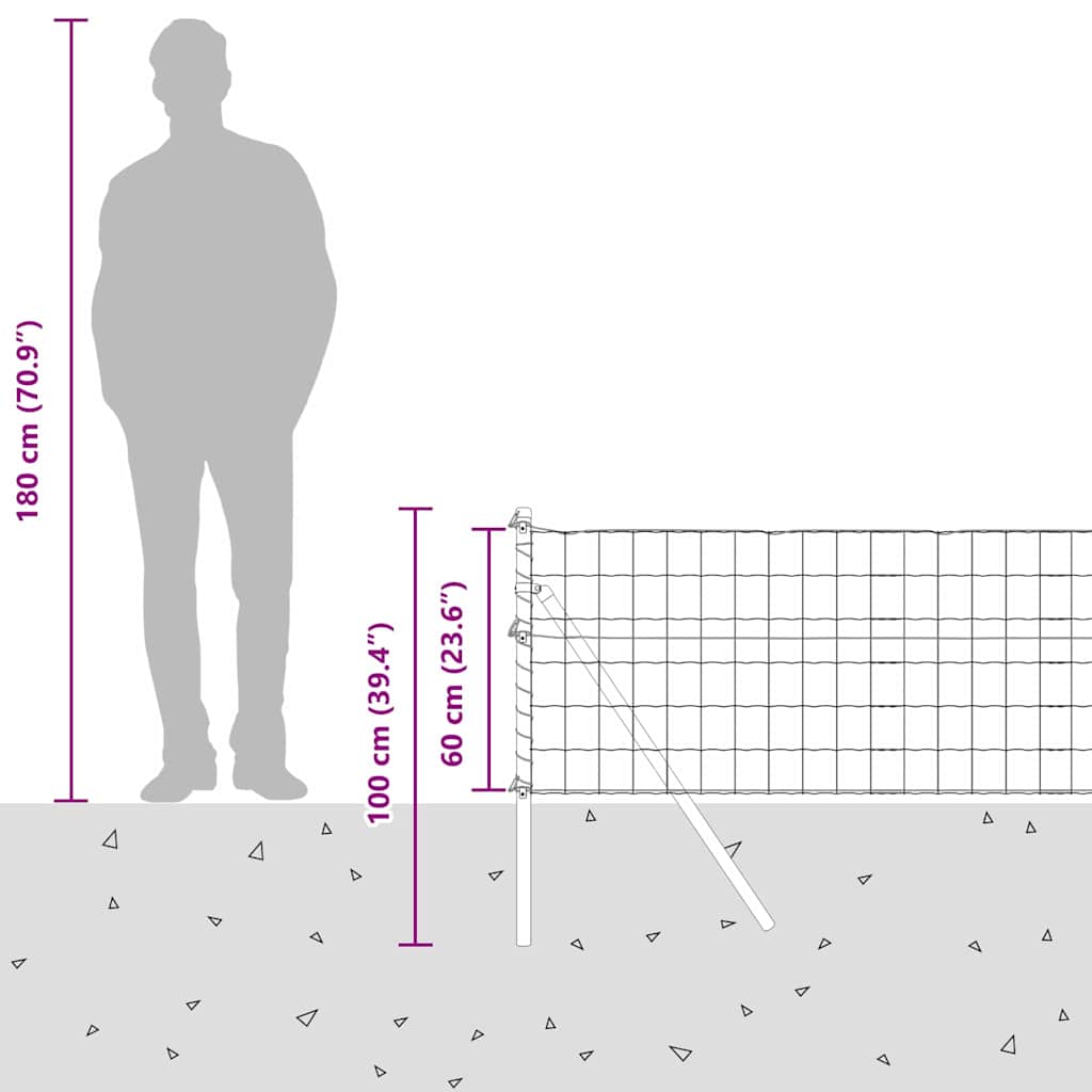 Temeljna zavarena žičana ograda 50 x 0,6 m (Š x V)