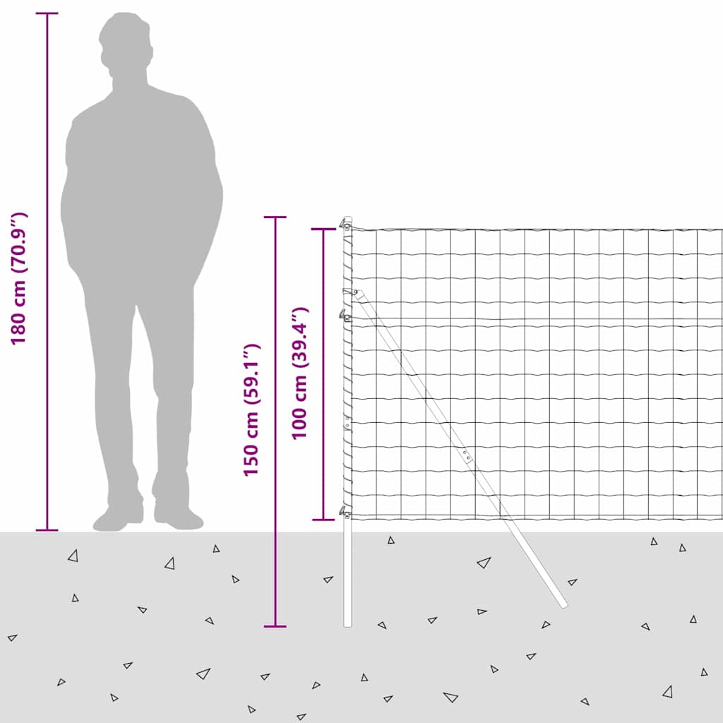 Temeljna zavarena žičana ograda 25 x 1 m (Š x V)