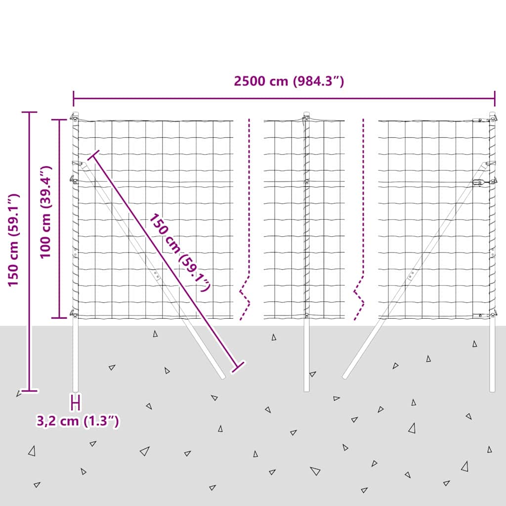 Temeljna zavarena žičana ograda 25 x 1 m (Š x V)