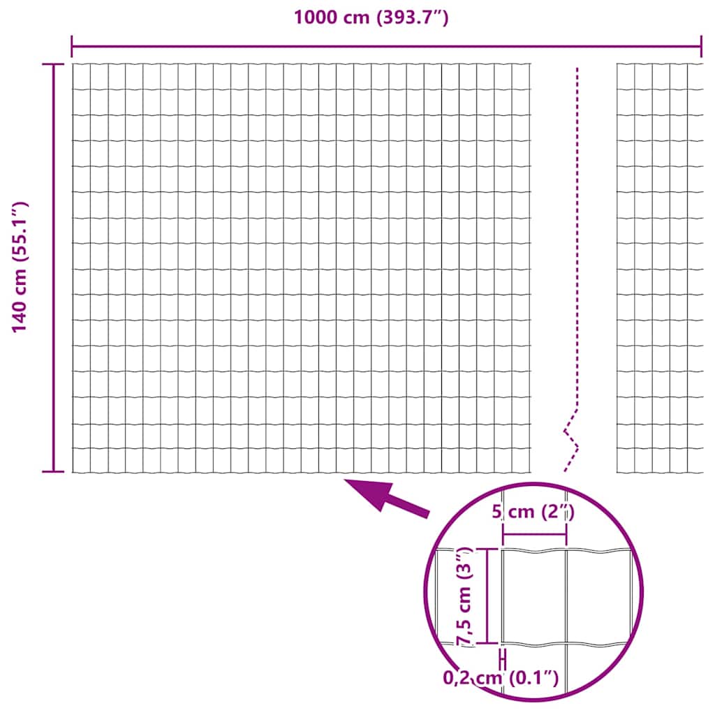 Temeljna zavarena žičana ograda 10 x 1,4 m (Š x V)