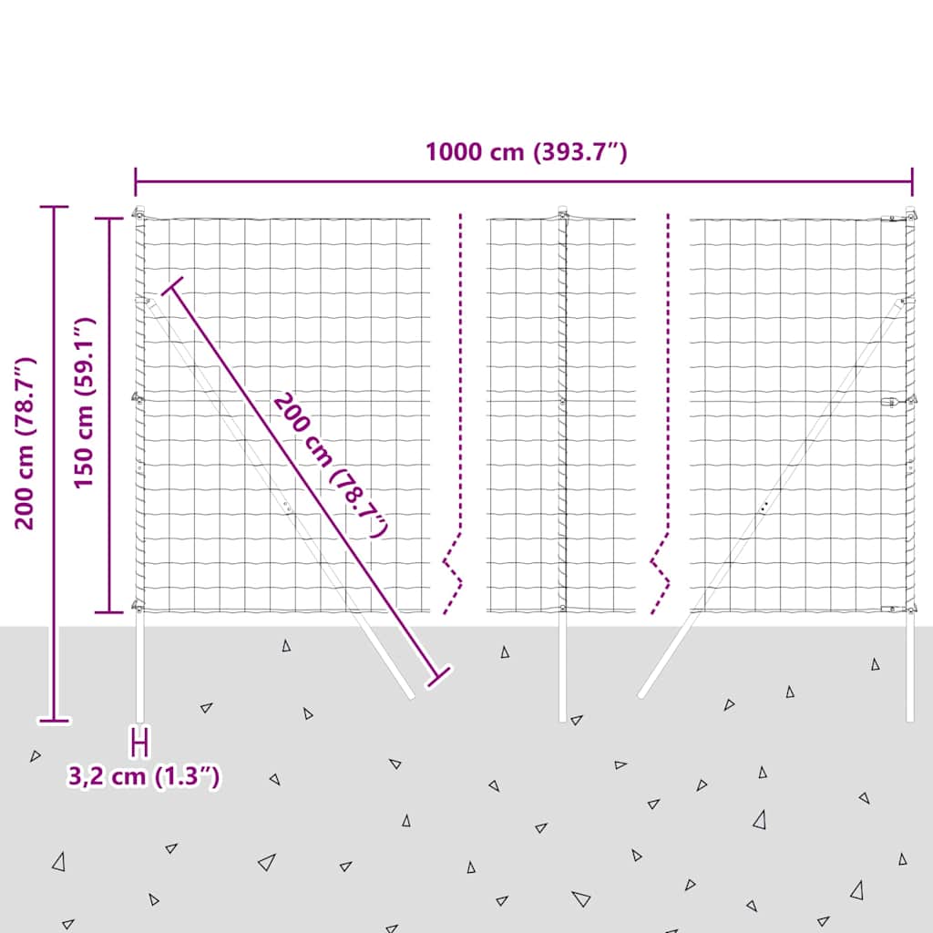 Temeljna zavarena žičana ograda 10 x 1,5 m Srebrna Mreža