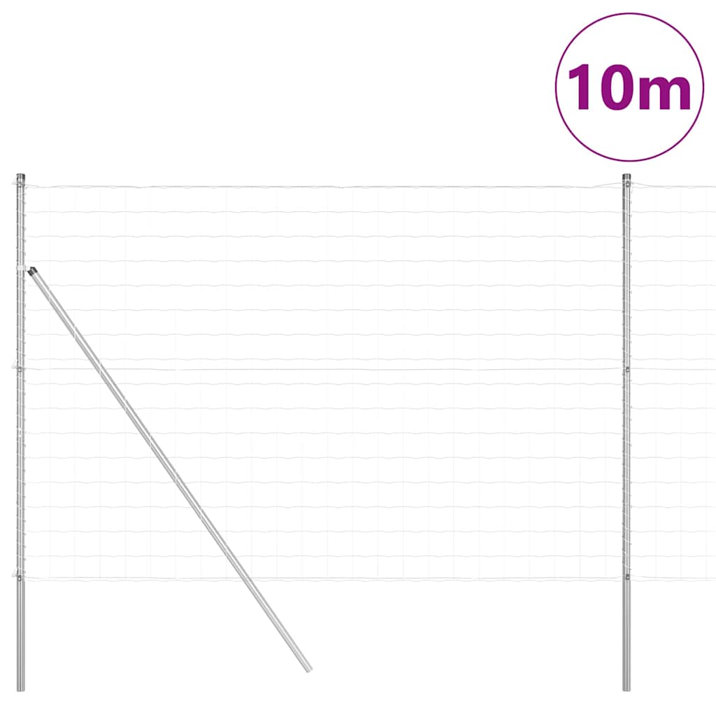 Temeljna zavarena žičana ograda 10 x 1,5 m Srebrna Mreža
