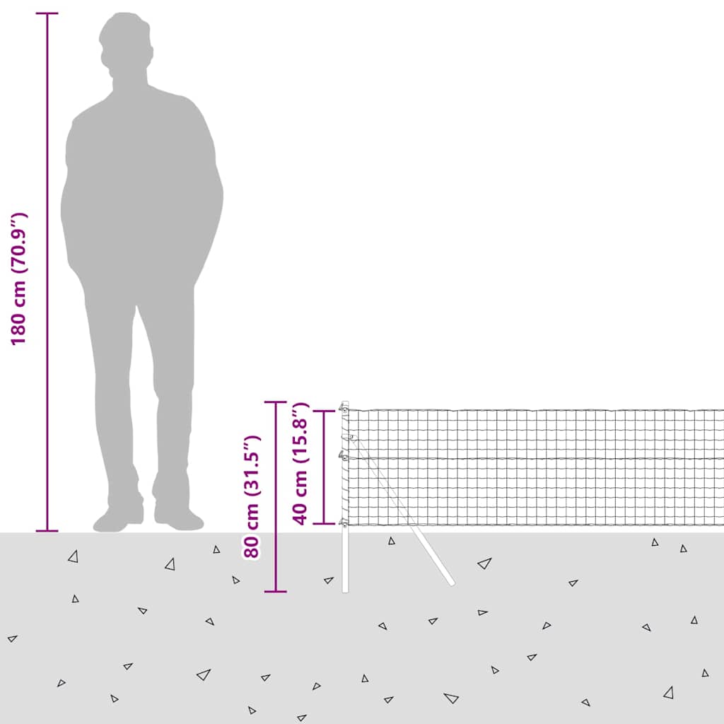 Temeljna zavarena žičana ograda 25 x 0,4 m (Š x V)