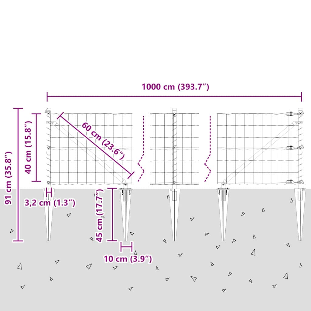 Zavareno žičano ograđivanje s bodljama 10 x 0,4 m (Š x V)