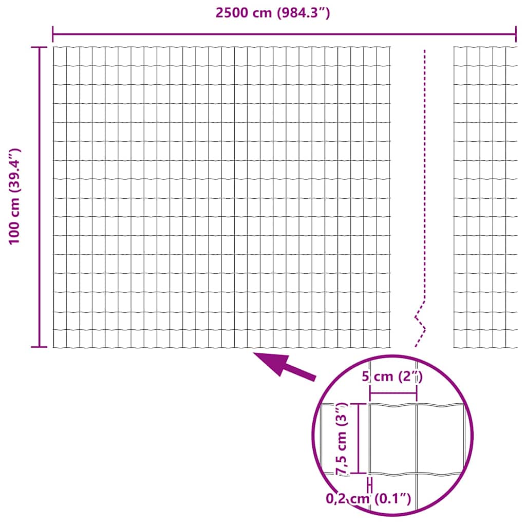 Zavareno žičano ograđivanje s bodljama 25 x 1 m (Š x V)