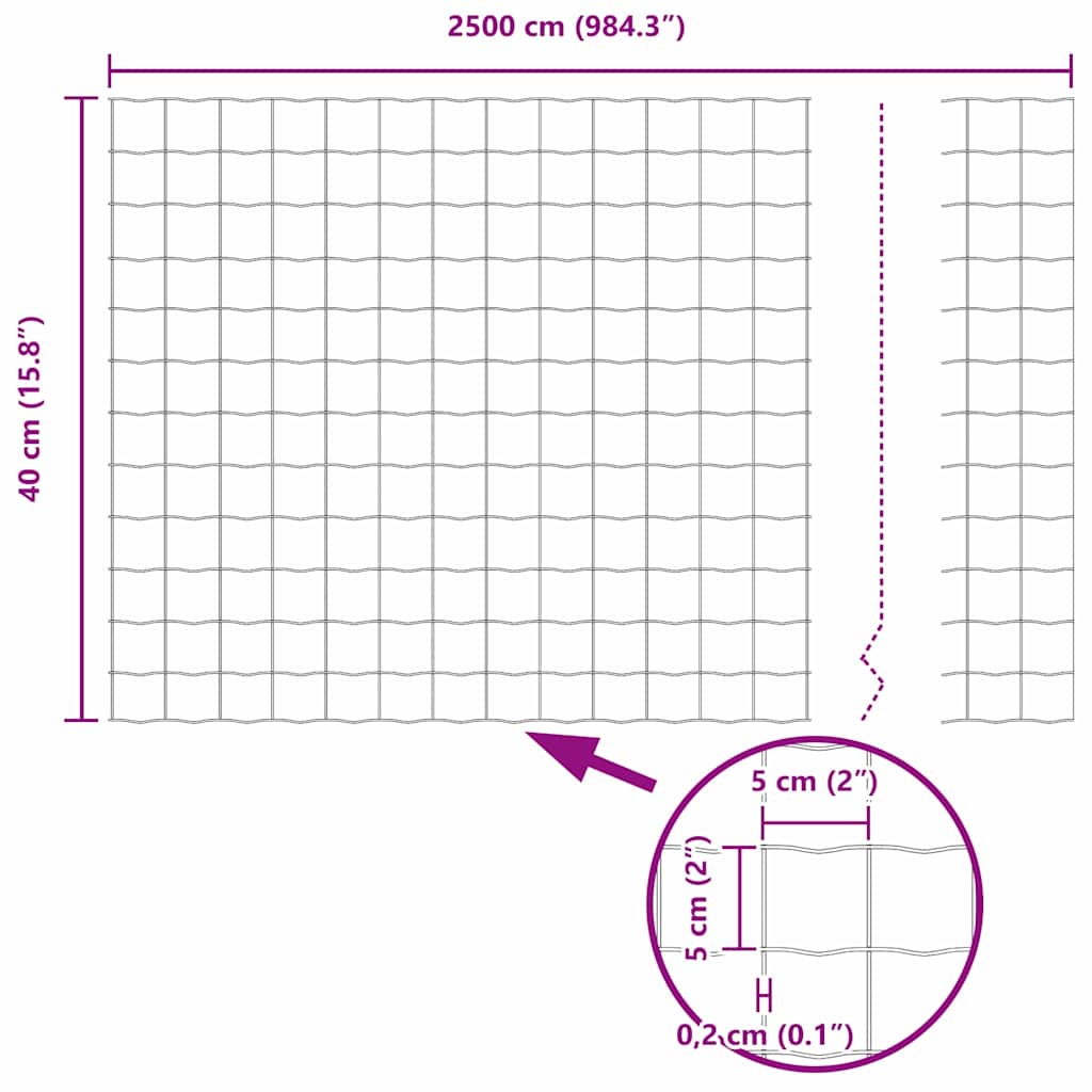 Zavareno žičano ograđivanje s bodljama 25 x 0,4 m (Š x V)