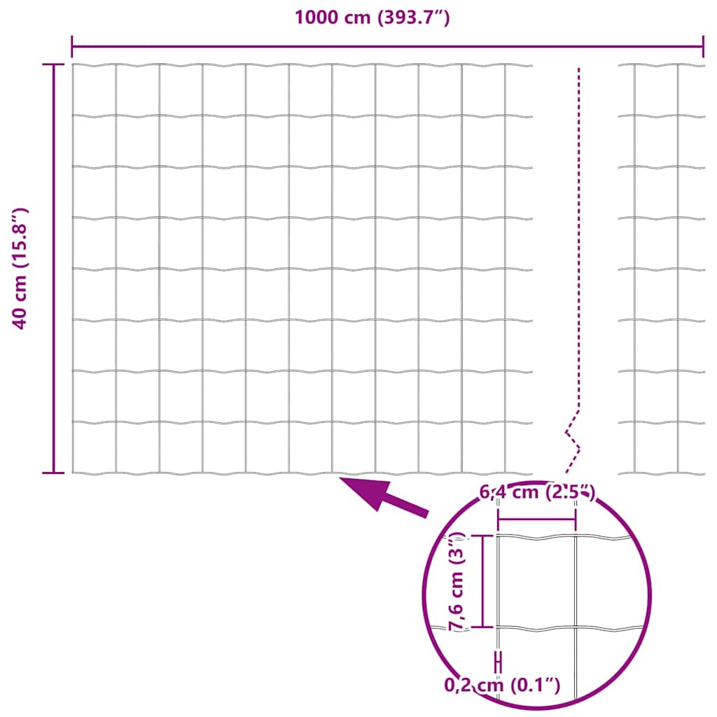 Zavareno žičano ograđivanje s bodljama 10 x 0,4 m (Š x V)