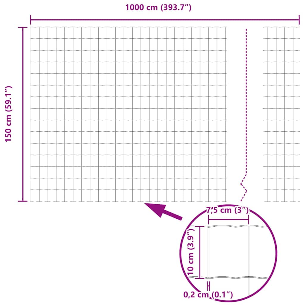 Zavareno žičano ograđivanje s bodljama 10 x 1,5 m (Š x V)