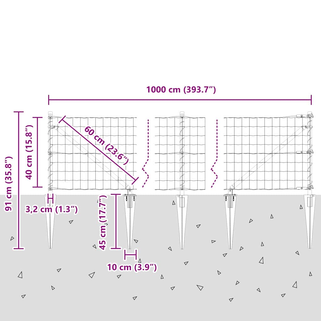 Zavareno žičano ograđivanje s bodljama 10 x 0,4 m (Š x V)
