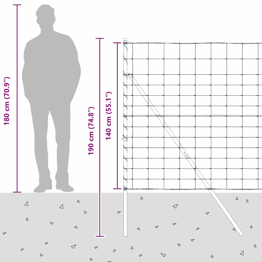 Temeljna zavarena žičana ograda 25 x 1,4 m (Š x V)