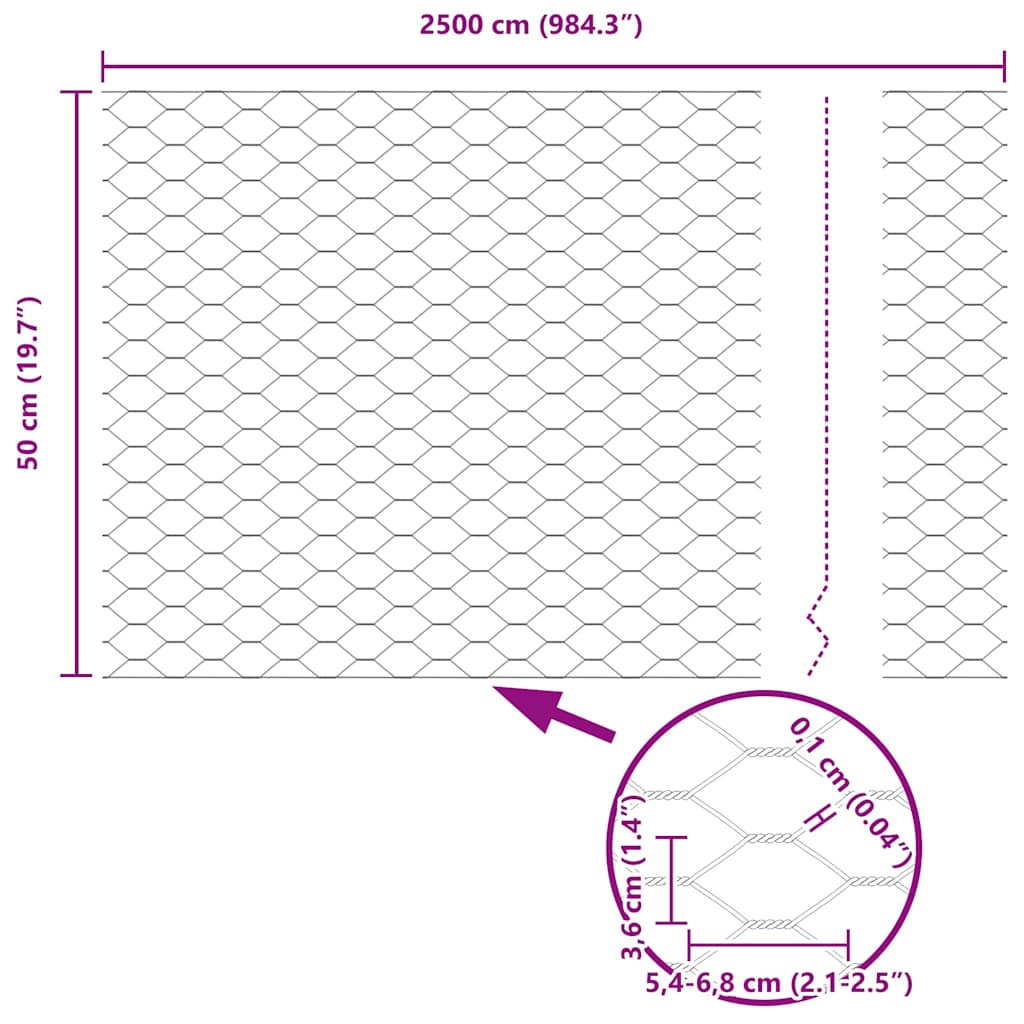 Temeljna zavarena žičana ograda 25 x 0,5 m (Š x V)