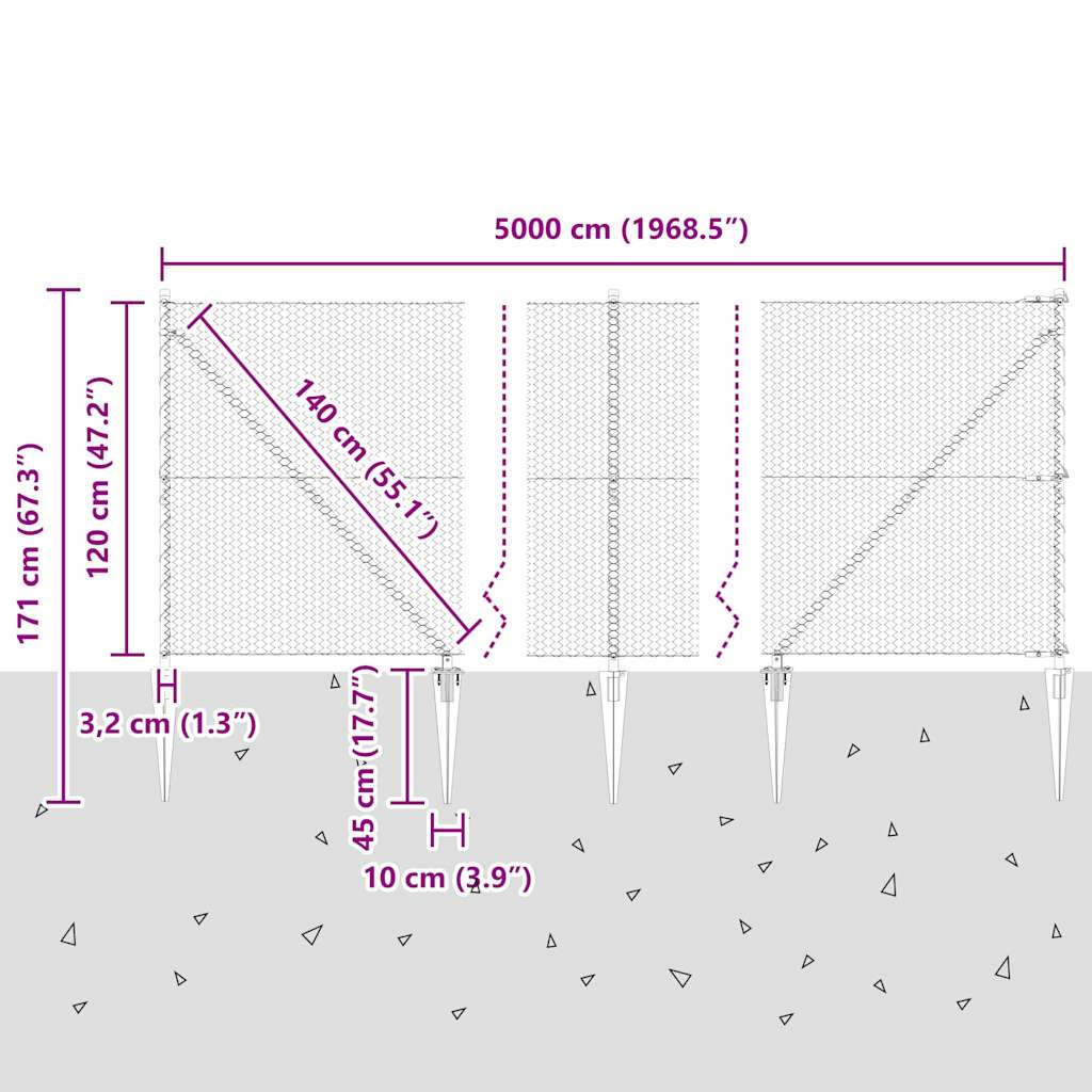 Zavareno žičano ograđivanje s bodljama 50 x 1,2 m (Š x V)