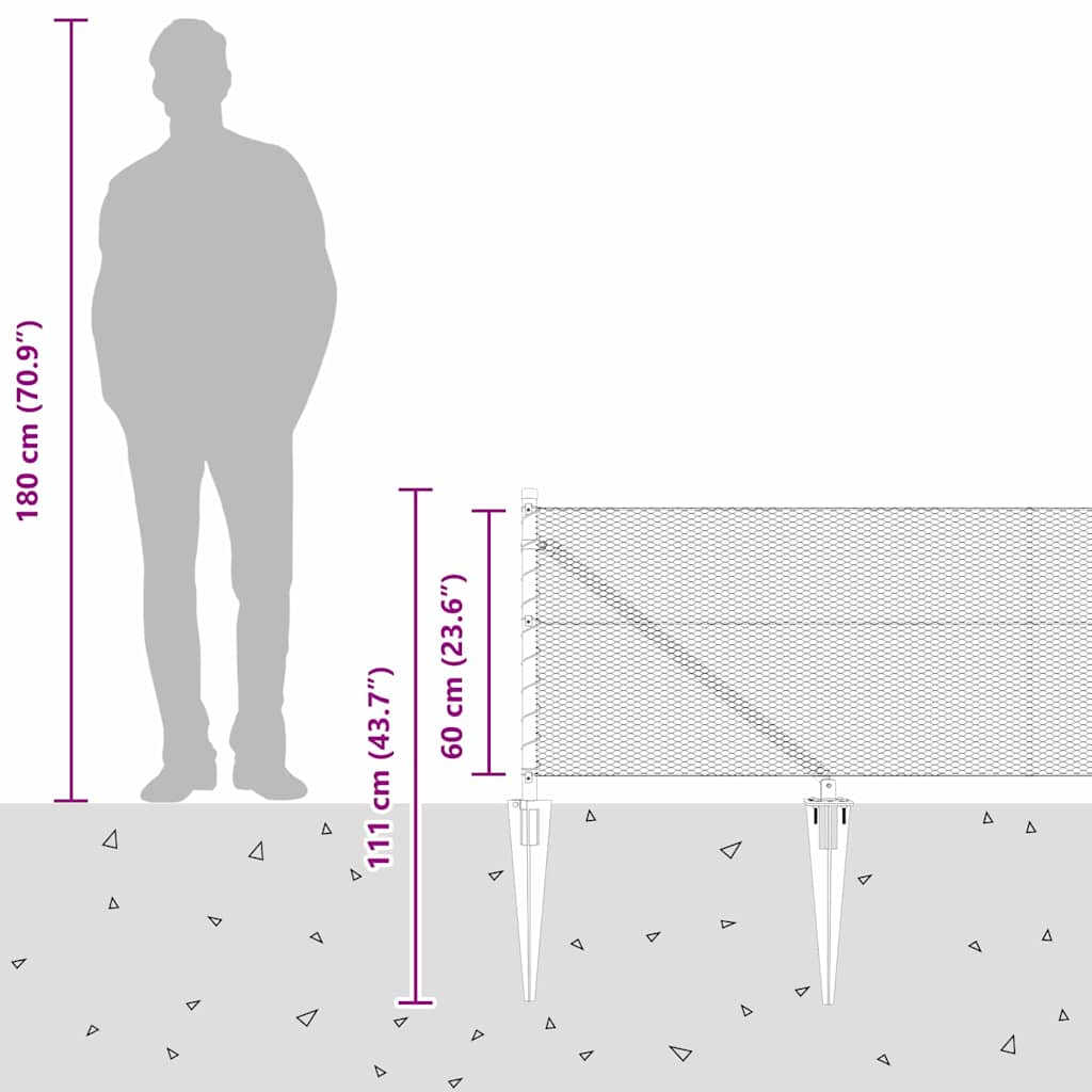 Zavareno žičano ograđivanje s bodljama 100 x 0,6 m (Š x V)