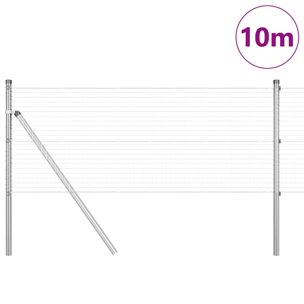Temeljna zavarena žičana ograda 10 x 0,4 m Srebrna Mreža