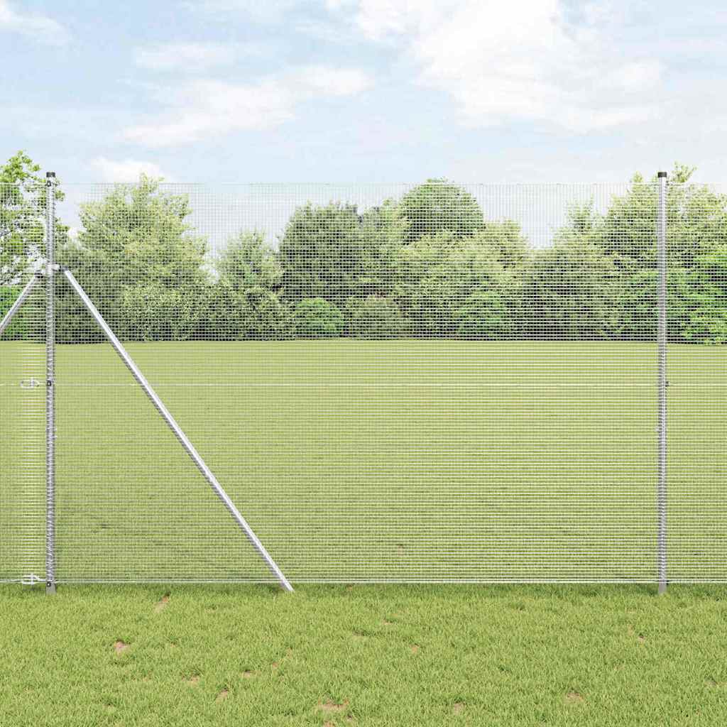 Temeljna zavarena žičana ograda 10 x 1,5 m Srebrna Mreža