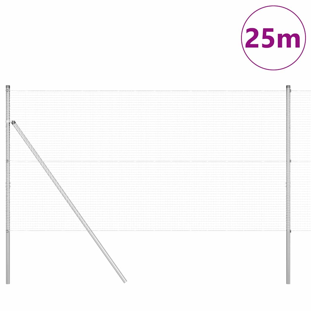Temeljna zavarena žičana ograda 25 x 1,4 m Srebrna Mreža