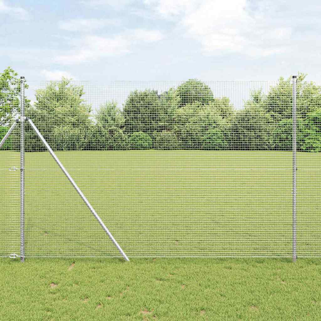 Temeljna zavarena žičana ograda 25 x 1,5 m Srebrna Mreža