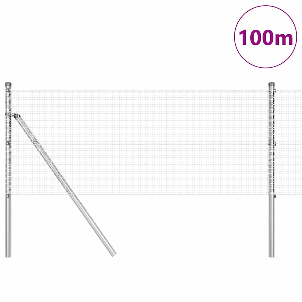 Temeljna zavarena žičana ograda 100 x 0,6 m Srebrna Mreža