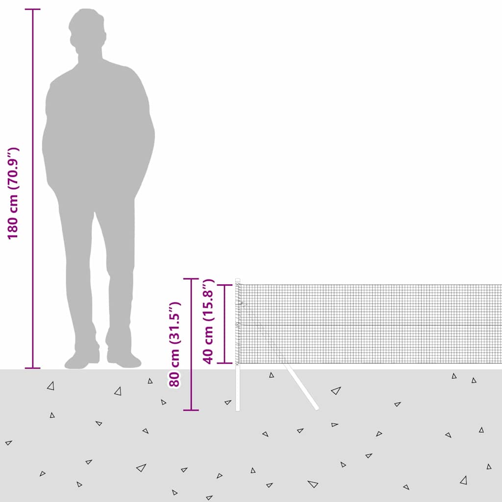 Temeljna zavarena žičana ograda 10 x 0,4 m Zelena Mreža