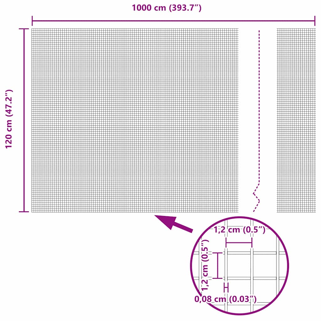 Temeljna zavarena žičana ograda 10 x 1,2 m Zelena Mreža