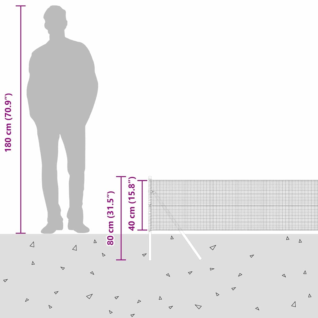 Temeljna zavarena žičana ograda 25 x 0,4 m Zelena Mreža