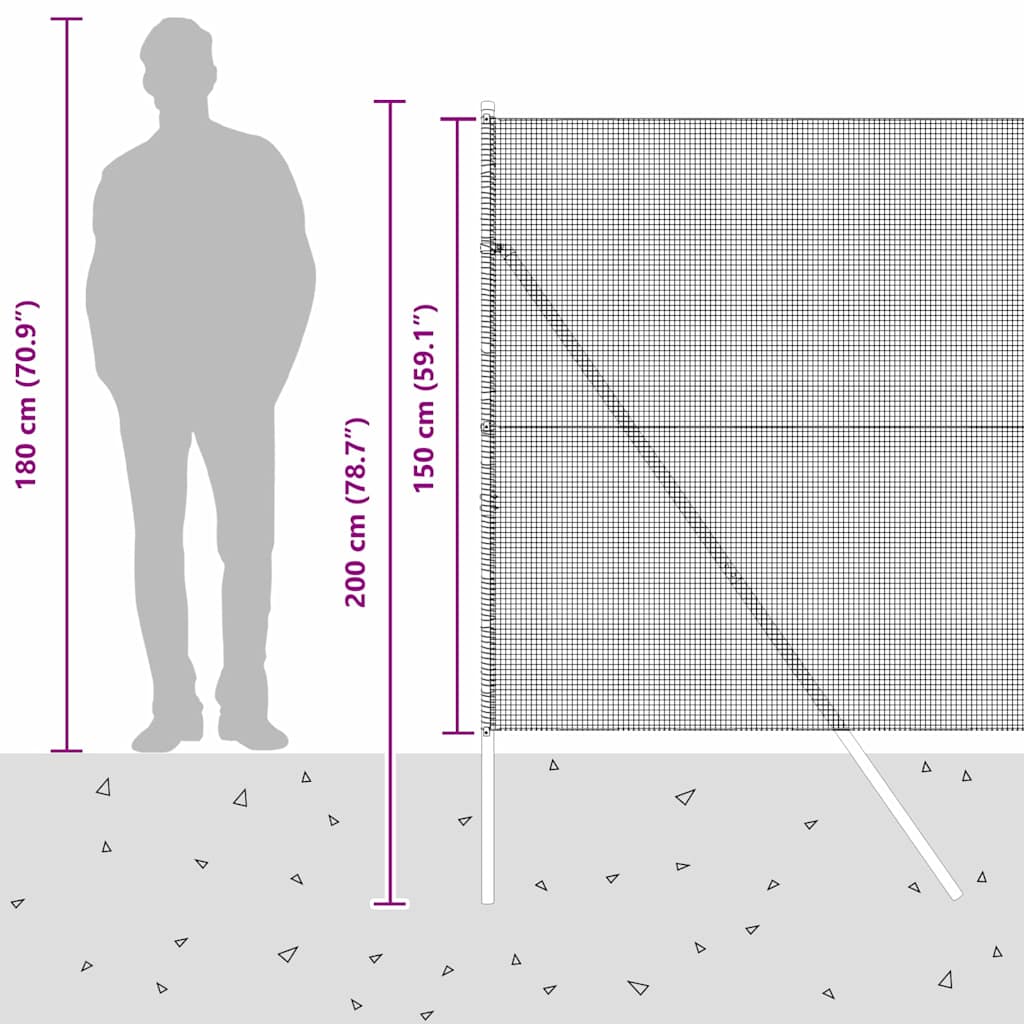 Temeljna zavarena žičana ograda 50 x 1,5 m Zelena Mreža
