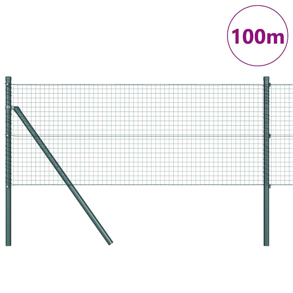 Temeljna zavarena žičana ograda 100 x 0,5 m Zelena Mreža