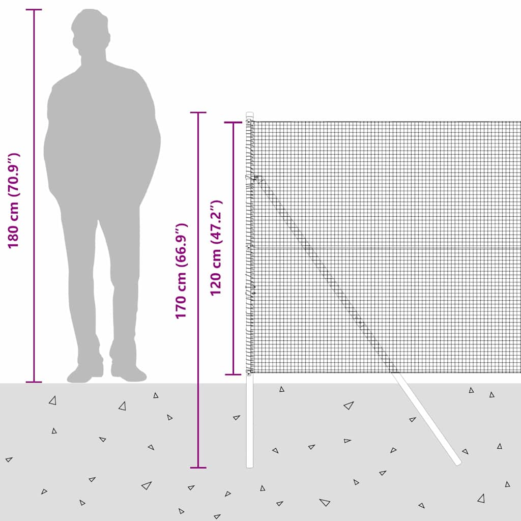 Temeljna zavarena žičana ograda 10 x 1,2 m Siva Mreža