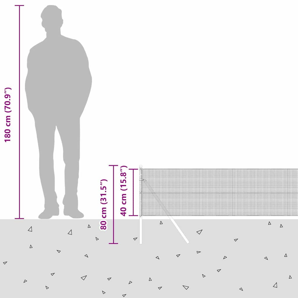 Temeljna zavarena žičana ograda 25 x 0,4 m Siva Mreža