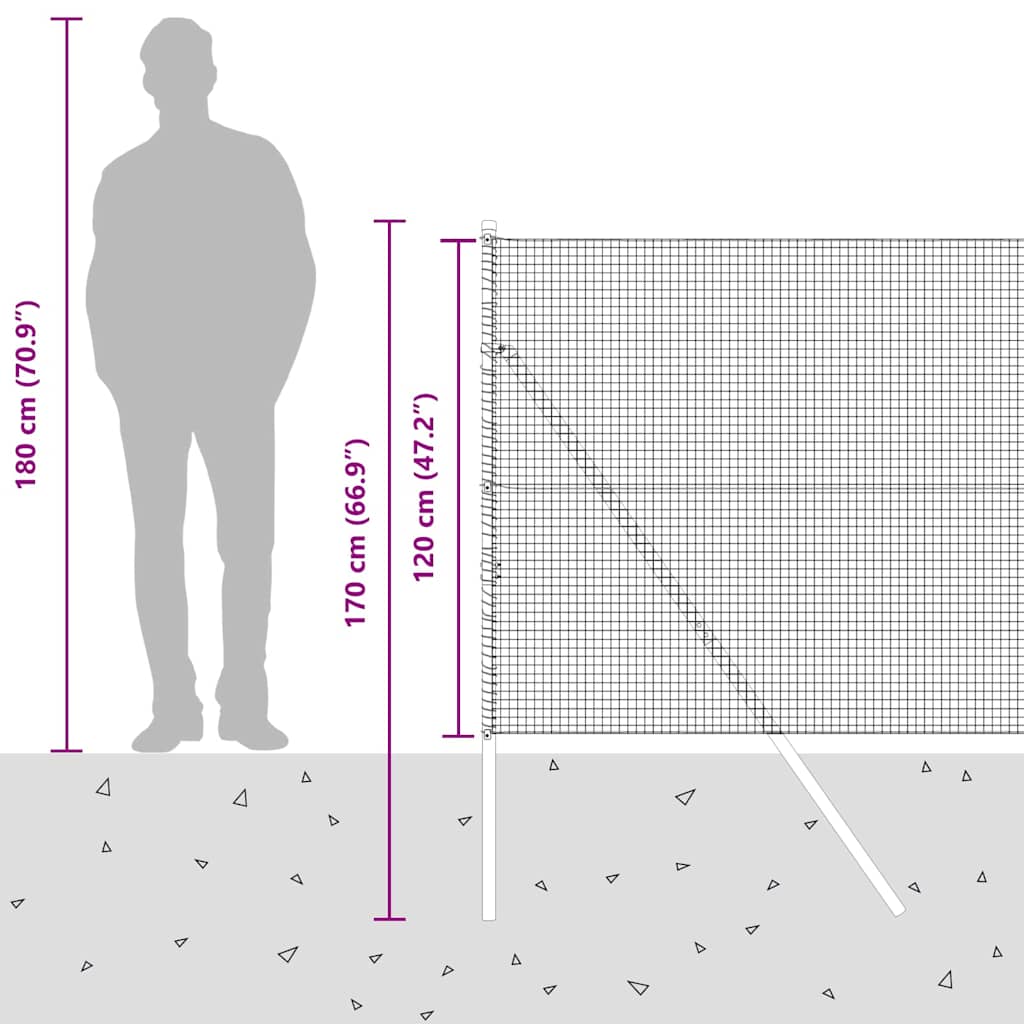 Temeljna zavarena žičana ograda 25 x 1,2 m Siva Mreža