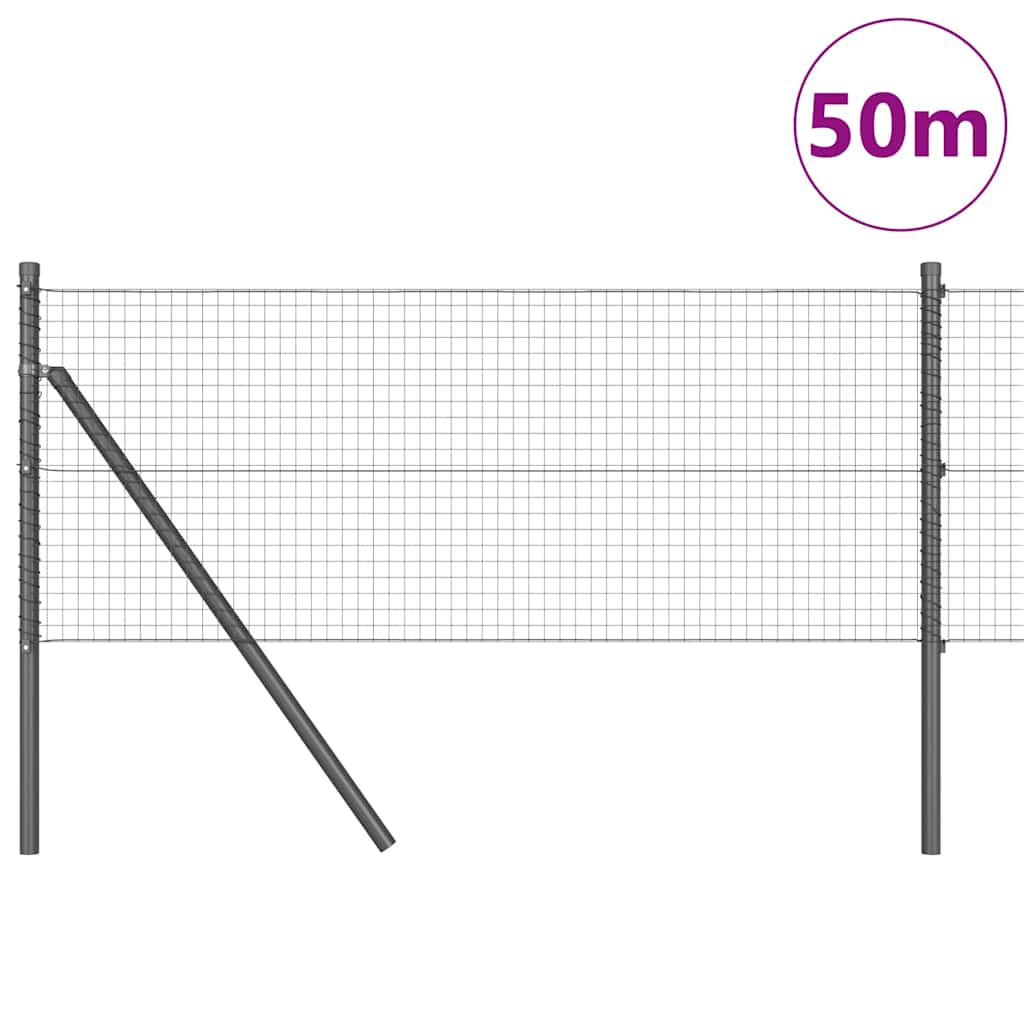 Temeljna zavarena žičana ograda 50 x 0,5 m Siva Mreža