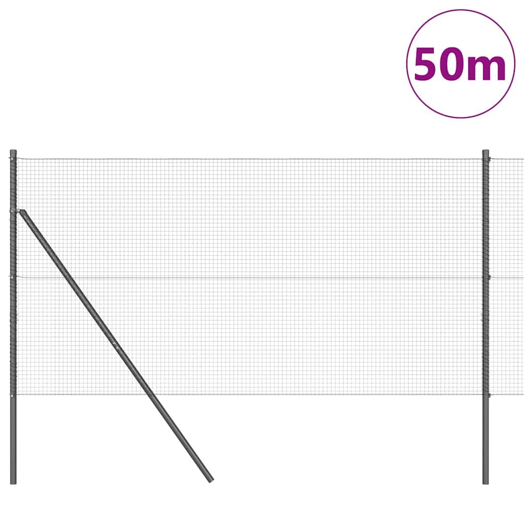 Temeljna zavarena žičana ograda 50 x 1 m Čelik premazan PVC-om