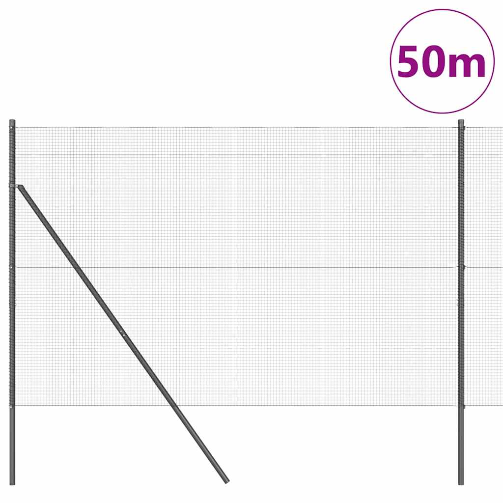 Temeljna zavarena žičana ograda 50 x 1,5 m Siva Mreža