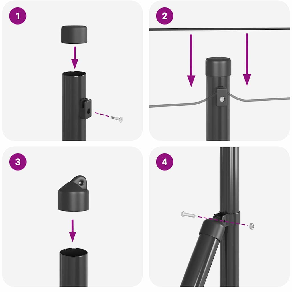 Temeljna zavarena žičana ograda 100 x 0,6 m Siva Mreža