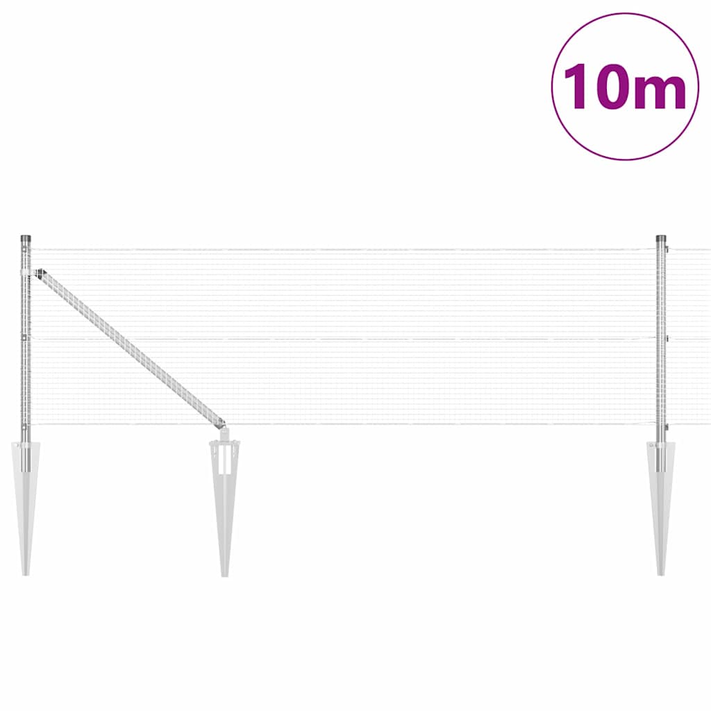 Zavareno žičano ograđivanje s bodljama 10 x 0,6 m Srebrna Mreža