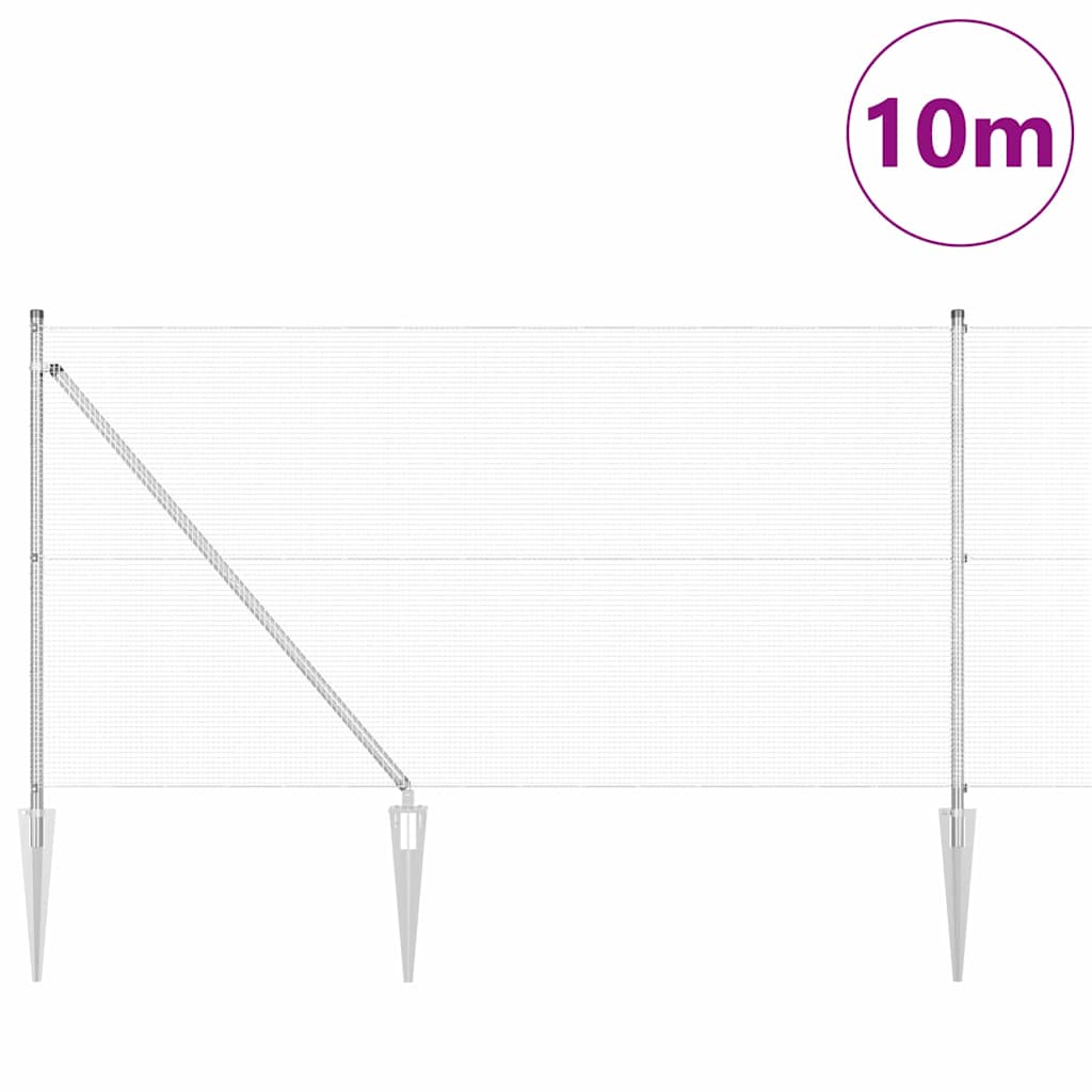 Zavareno žičano ograđivanje s bodljama 10 x 1 m Srebrna Mreža