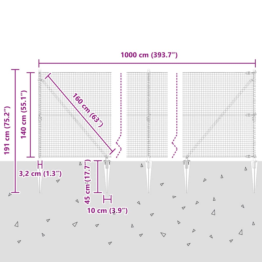 Zavareno žičano ograđivanje s bodljama 10 x 1,4 m Srebrna Mreža