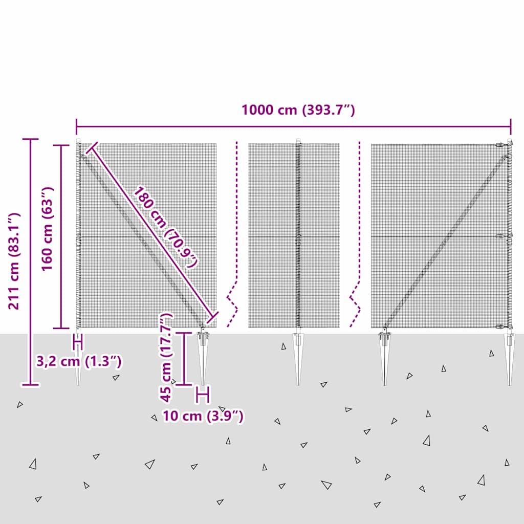 Zavareno žičano ograđivanje s bodljama 10 x 1,6 m Srebrna Mreža