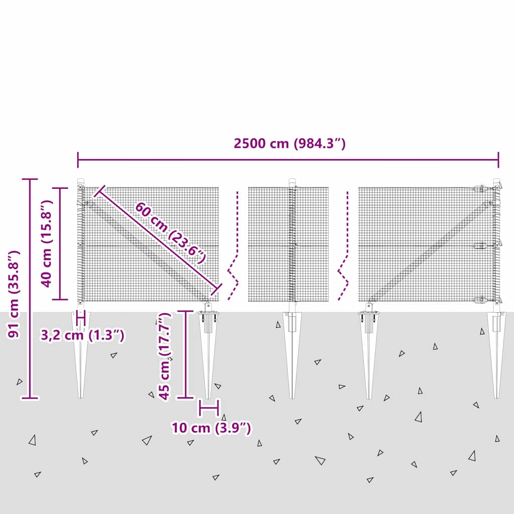 Zavareno žičano ograđivanje s bodljama 25 x 0,4 m Srebrna Mreža