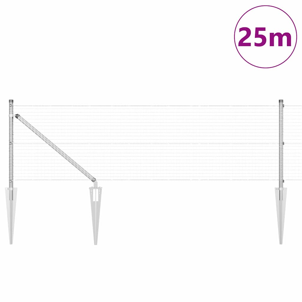 Zavareno žičano ograđivanje s bodljama 25 x 0,8 m Srebrna Mreža