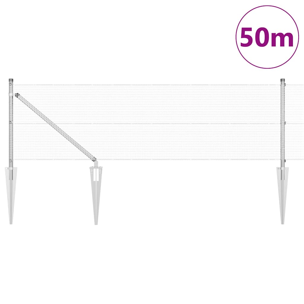 Zavareno žičano ograđivanje s bodljama 50 x 0,6 m Srebrna Mreža