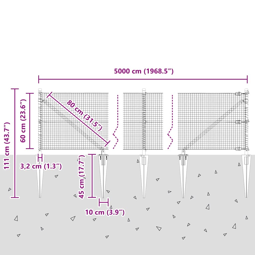 Zavareno žičano ograđivanje s bodljama 50 x 0,6 m Srebrna Mreža