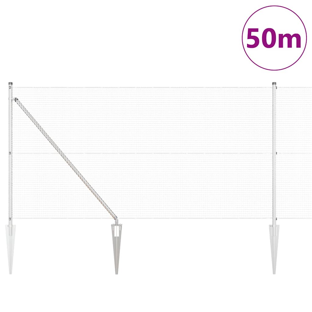Zavareno žičano ograđivanje s bodljama 50 x 1 m Srebrna Mreža