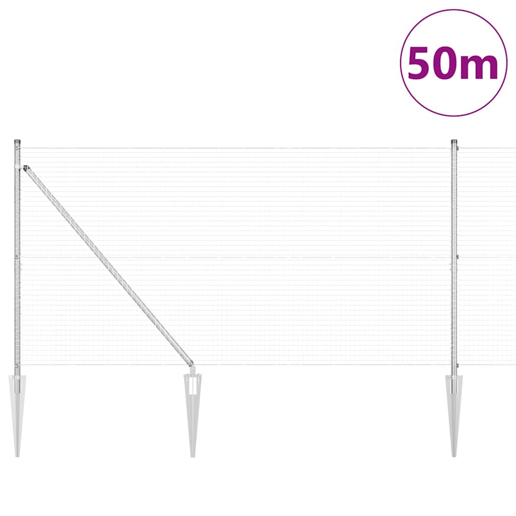 Zavareno žičano ograđivanje s bodljama 50 x 1,2 m Srebrna Mreža