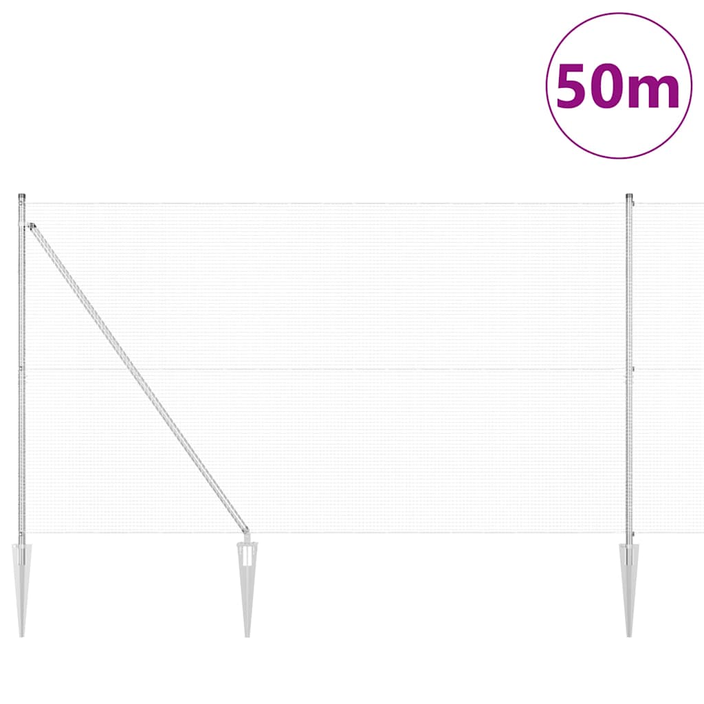 Zavareno žičano ograđivanje s bodljama 50 x 1,5 m Srebrna Mreža