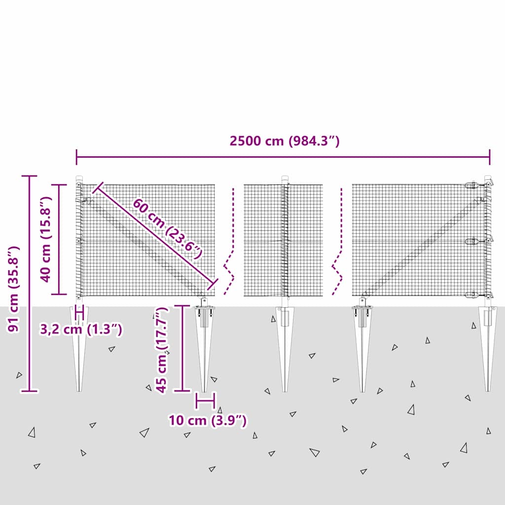 Zavareno žičano ograđivanje s bodljama 25 x 0,4 m Zelena Mreža