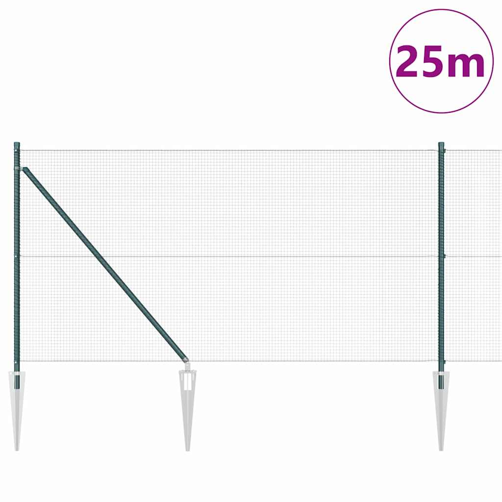 Zavareno žičano ograđivanje s bodljama 25 x 1 m Zelena Mreža
