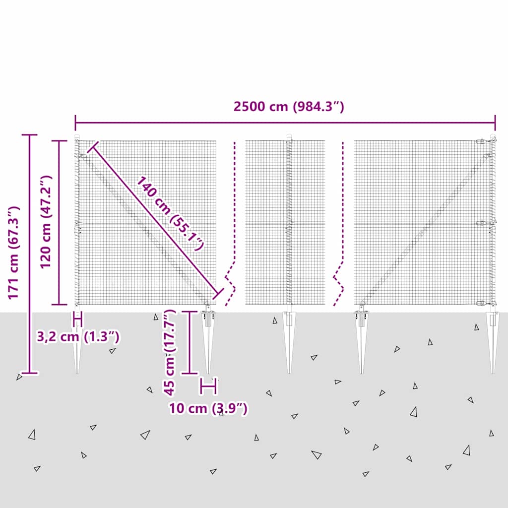 Zavareno žičano ograđivanje s bodljama 25 x 1,2 m Zelena Mreža