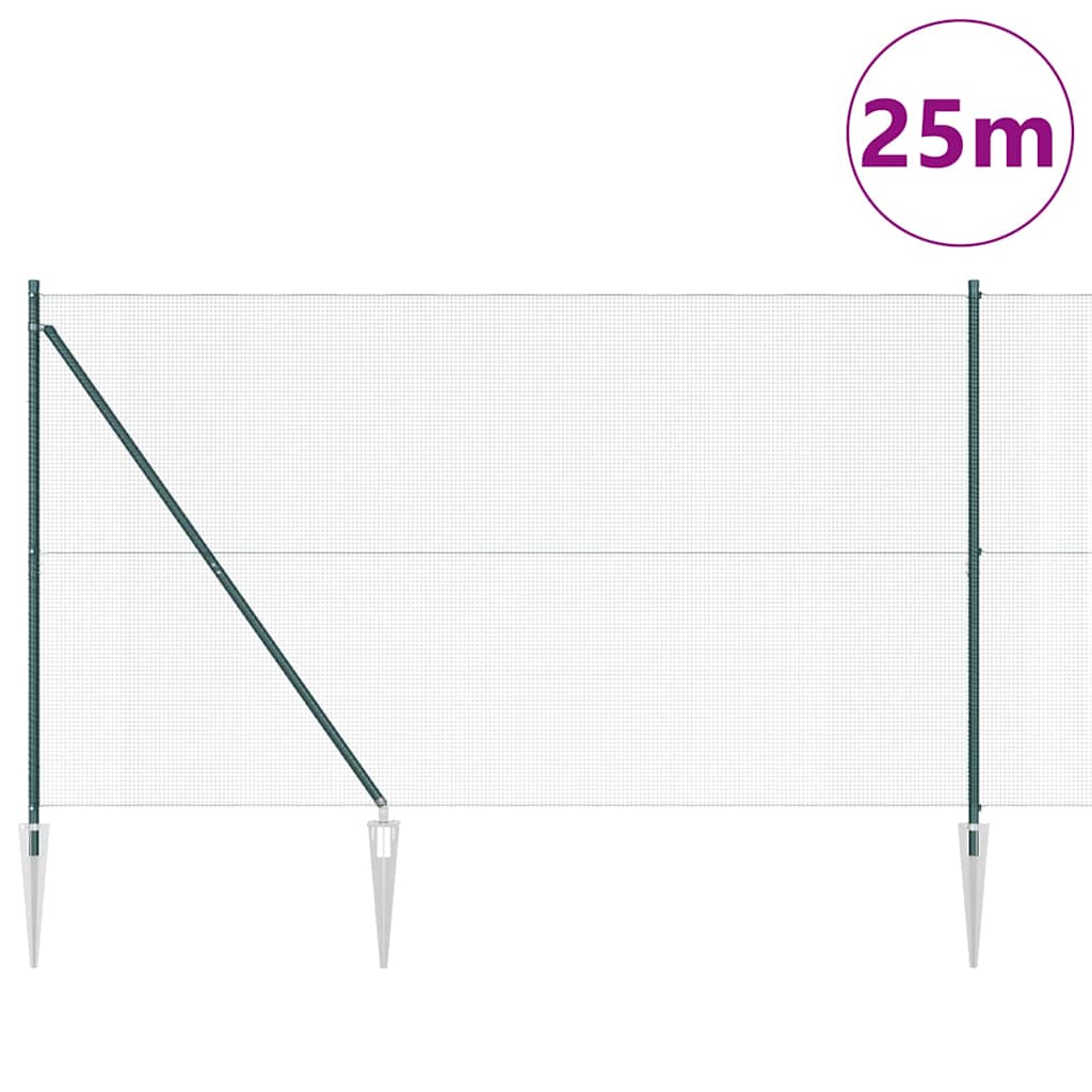 Zavareno žičano ograđivanje s bodljama 25 x 1,6 m Zelena Mreža