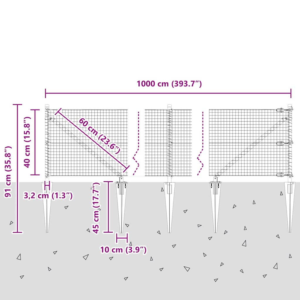 Zavareno žičano ograđivanje s bodljama 10 x 0,4 m Siva Mreža